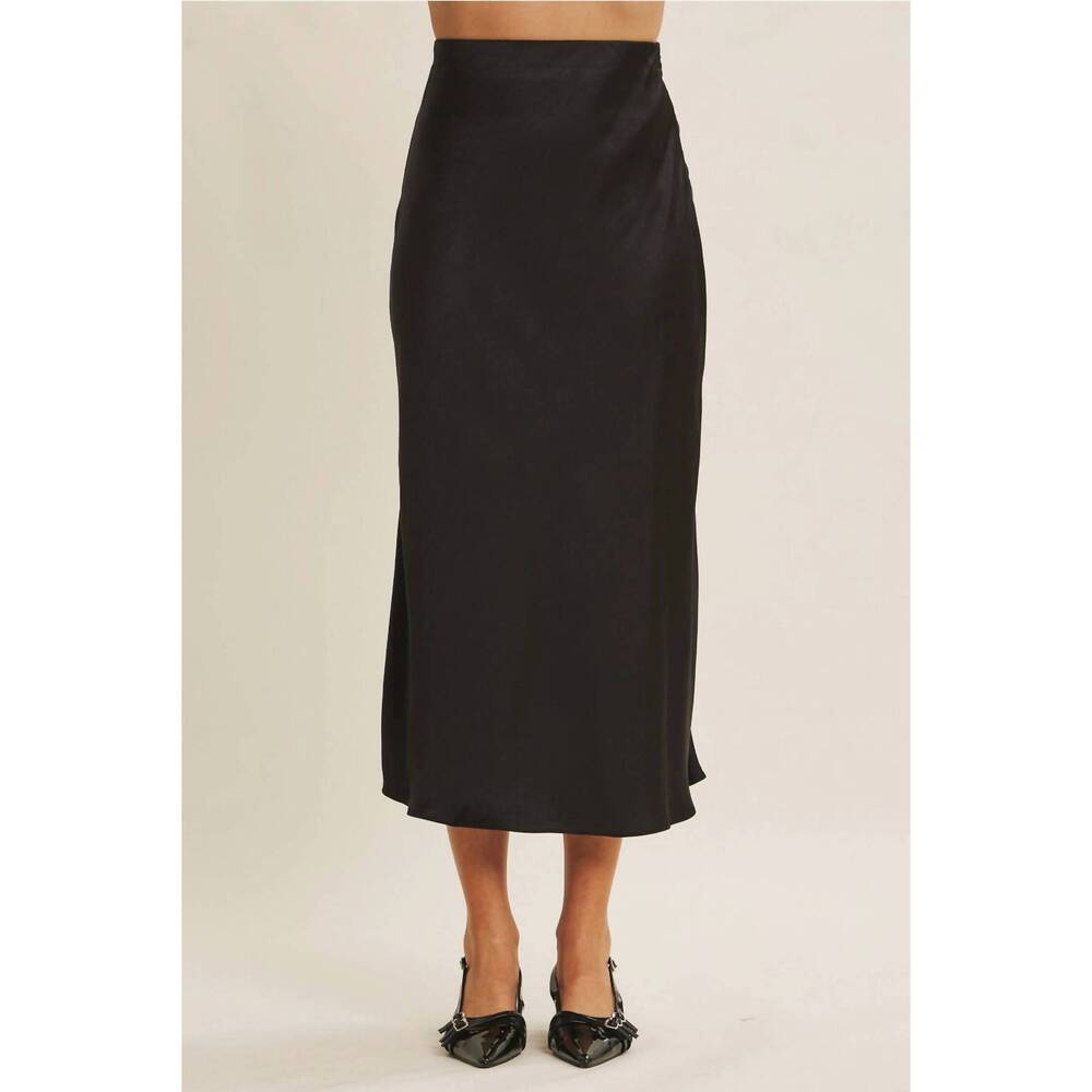NEW IN FEBRUARY paris satin skirt in black